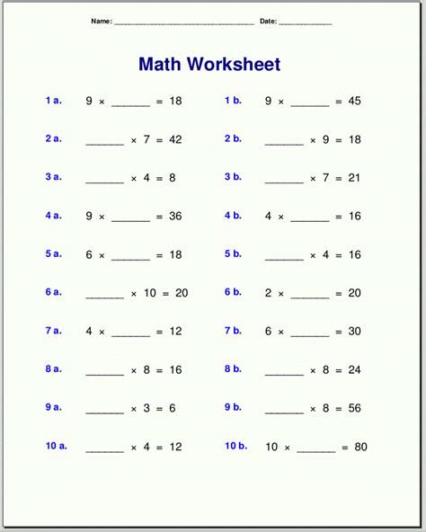 Printable 4th Grade Two.